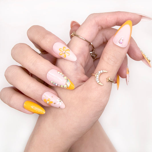 Sun-Kissed Bloom - Neon Nails