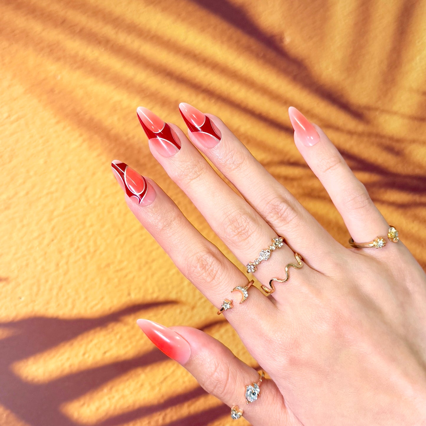 Sunset Swirl - Neon Nails