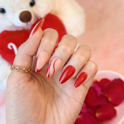 Cherry Swirl - Neon Nails