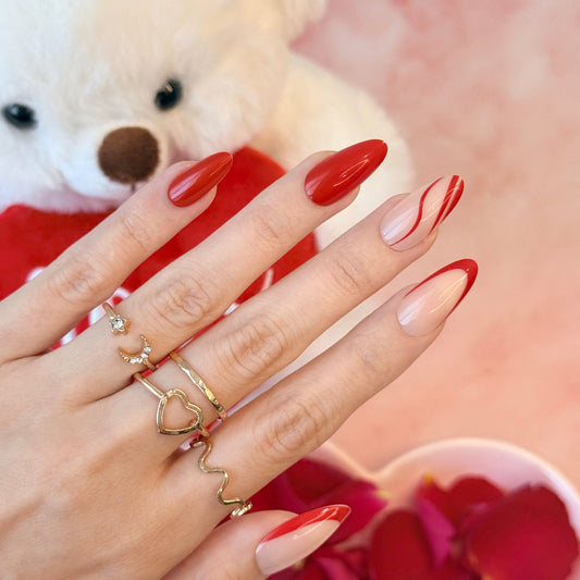 Cherry Swirl - Neon Nails