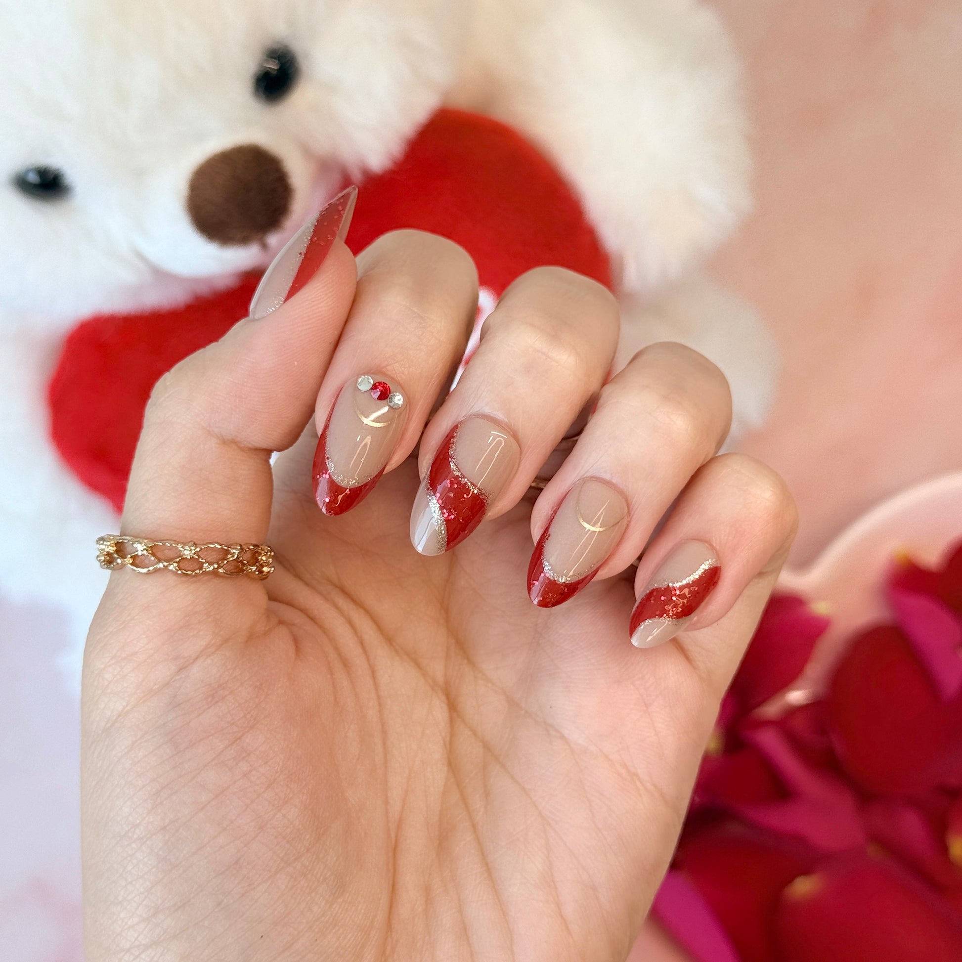 Crimson Elegance - Neon Nails