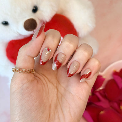 Crimson Elegance - Neon Nails