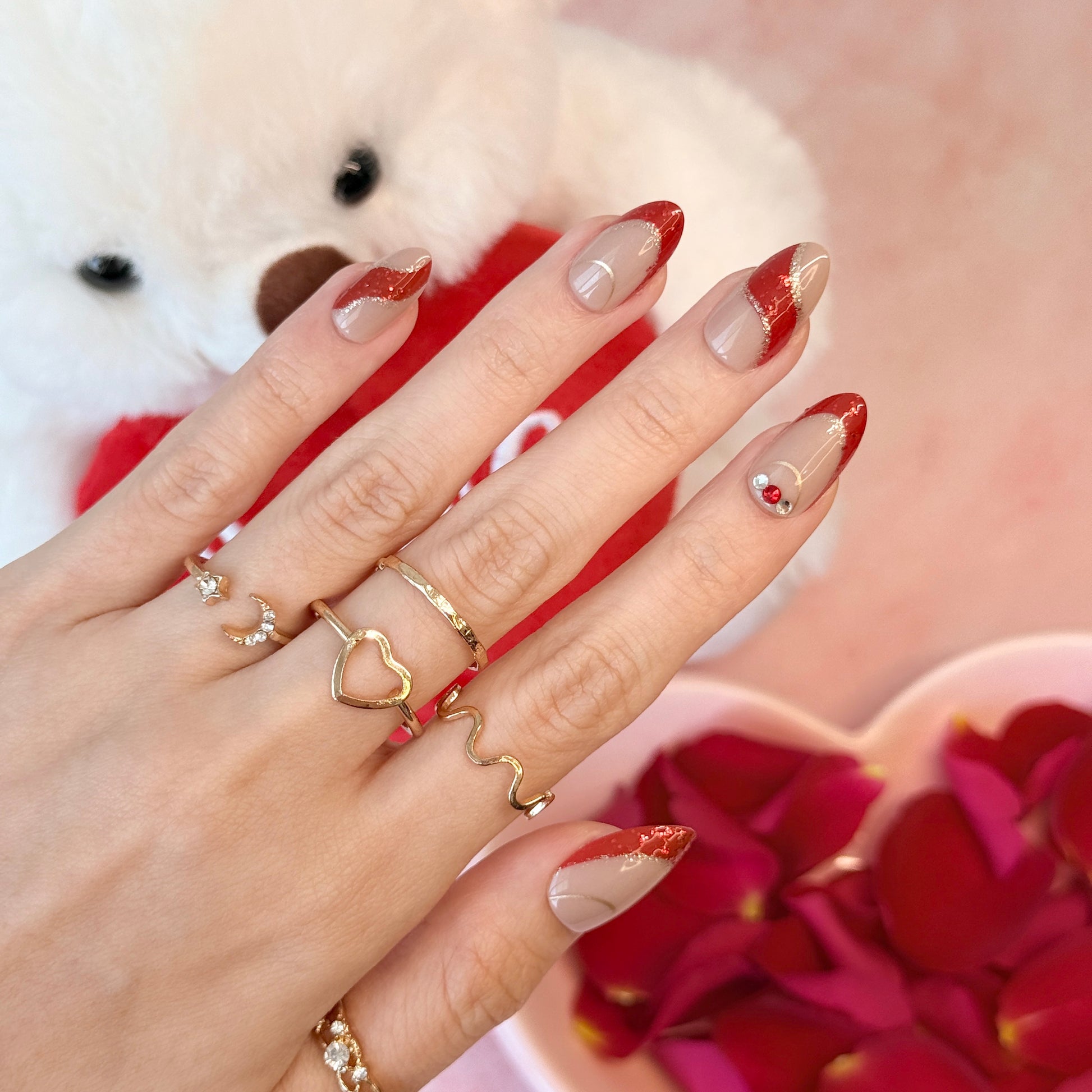 Crimson Elegance - Neon Nails