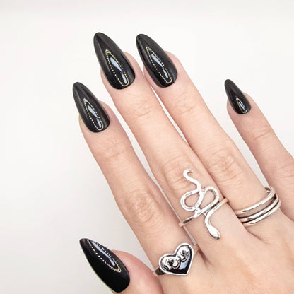 Midnight Glamour - Neon Nails