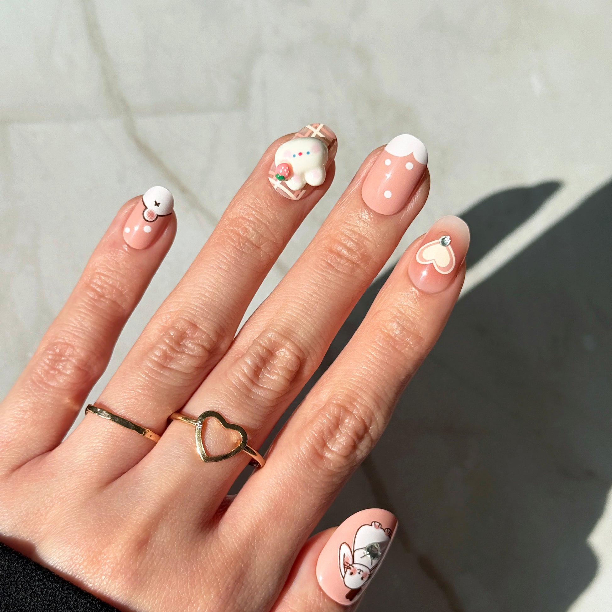 Sweetheart Bunny - Neon Nails