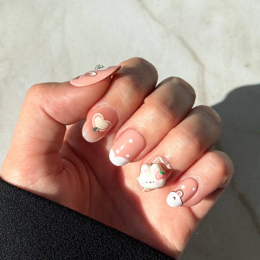 Sweetheart Bunny - Neon Nails