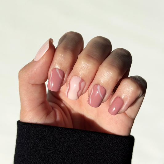 Peony Swirl - Neon Nails