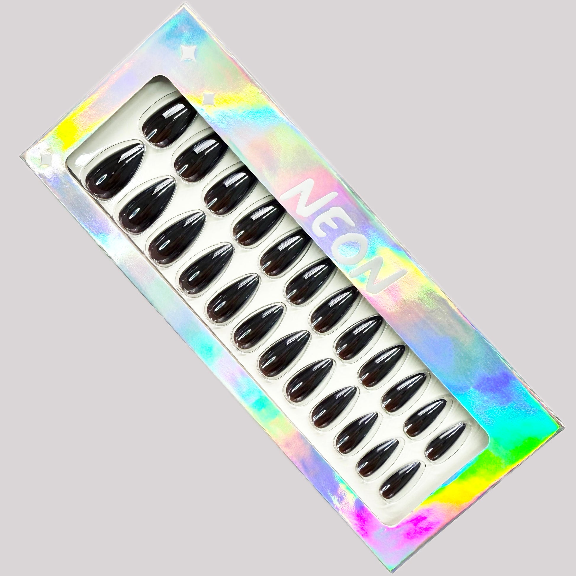 Black Chrome Luxe - Neon Nails