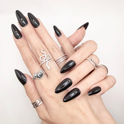 Midnight Glamour - Neon Nails