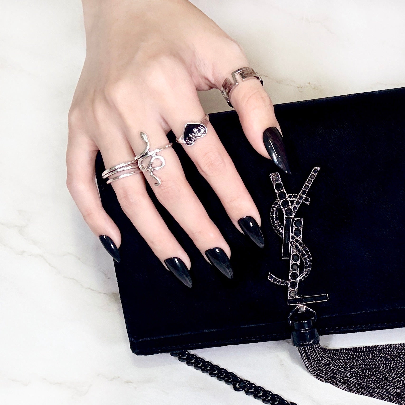 Midnight Glamour - Neon Nails