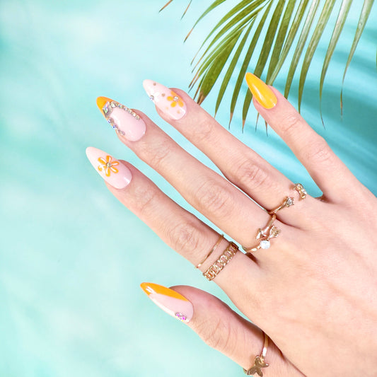 Sun-Kissed Bloom - Neon Nails