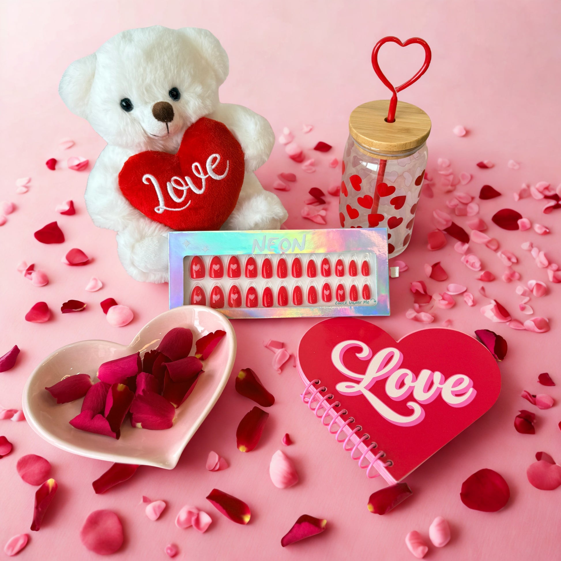 Sweetheart Glow - Neon Nails