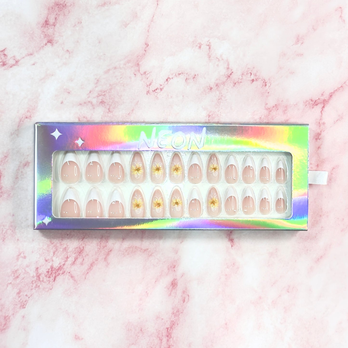 Daisy Delight - Neon Nails